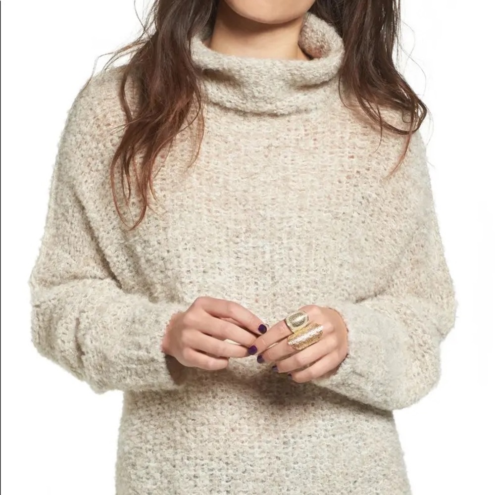 Free People Oversize Alpaca Turtle Neck Sweater